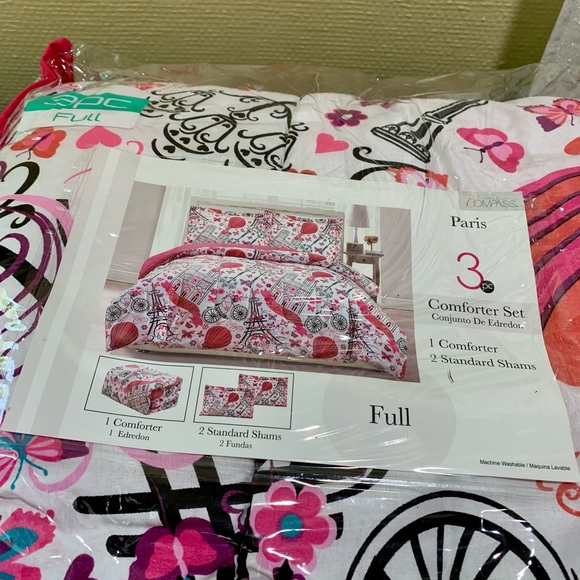 Compass New w/tag Full Paris Comforter Set - Picture 2 of 5